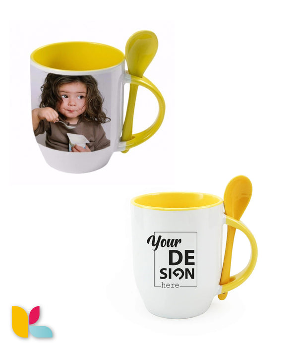 Mug bicolore cuillère à personnaliser