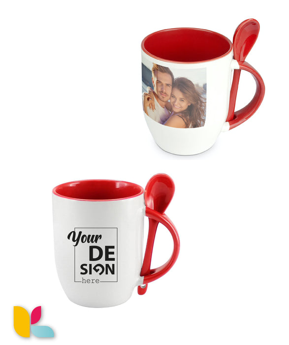 Mug bicolore cuillère à personnaliser