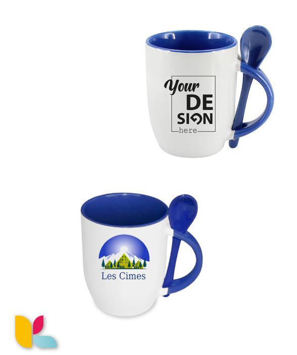 Mug bicolore cuillère à personnaliser