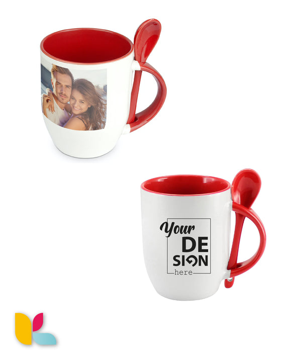 Mug bicolore cuillère à personnaliser