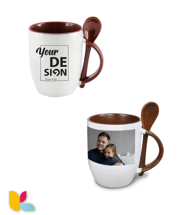 Mug bicolore cuillère à personnaliser