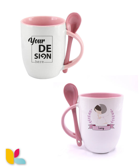 Mug bicolore cuillère à personnaliser