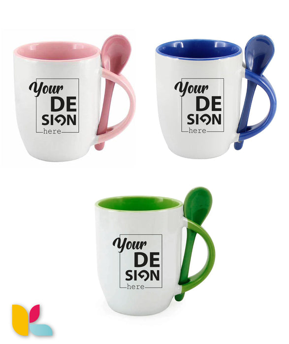 Mug bicolore cuillère à personnaliser