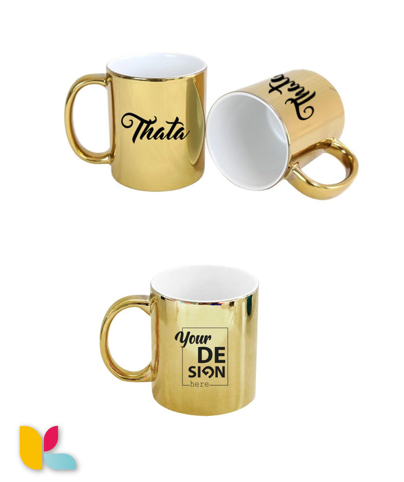 Mug métallisé doré à personnaliser