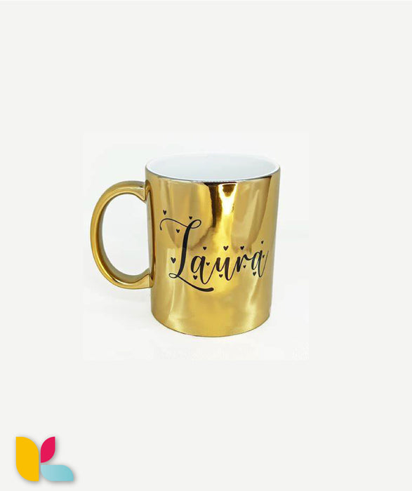 Mug métallisé doré à personnaliser