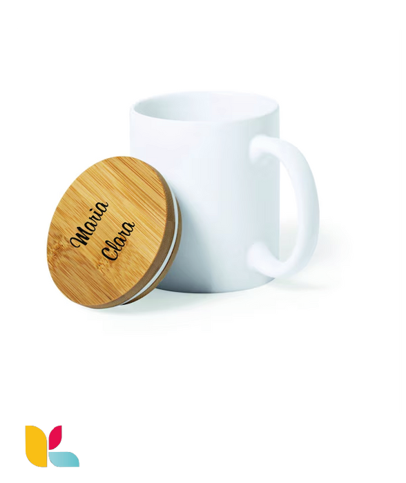 Mug avec couvercle en bambou à personnaliser