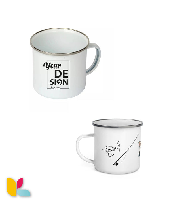 Mug métallique à bord silver à personnaliser